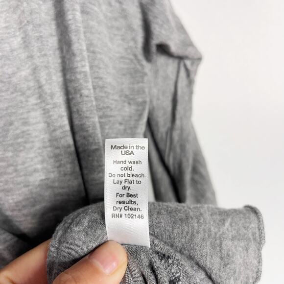 Michael Stars Medium M Heather Gray 3/4 Sleeve Tie Front Tee Scoop Neck Tshirt - Picture 8 of 8